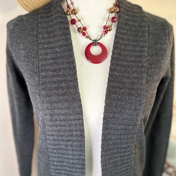 Women's Essentials By Full Tilt Dark Gray Cardigan Size Small 3 of 3 - Picture 1 of 16